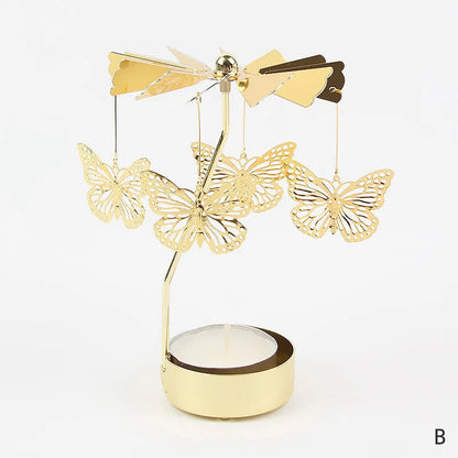 Gold Metal Carousel Candle Holder