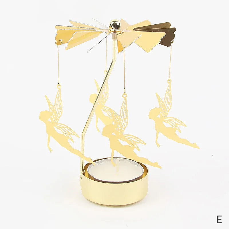 Gold Metal Carousel Candle Holder