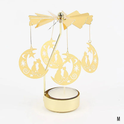 Gold Metal Carousel Candle Holder