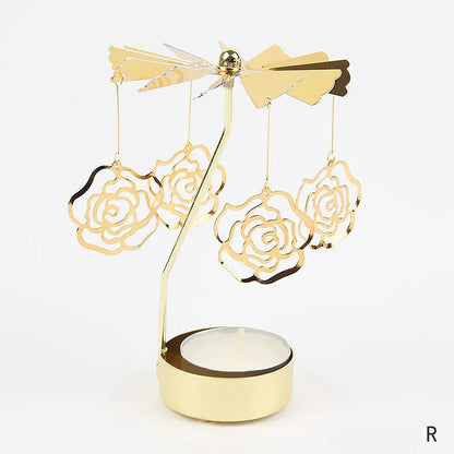 Gold Metal Carousel Candle Holder