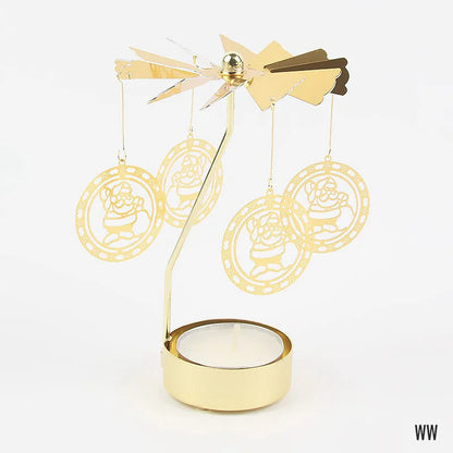 Gold Metal Carousel Candle Holder