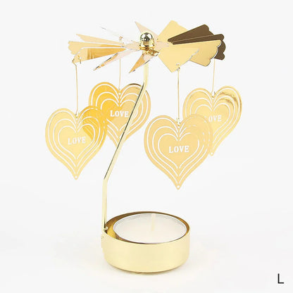 Gold Metal Carousel Candle Holder