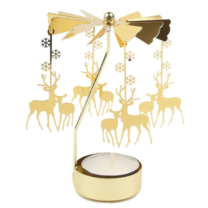 Gold Metal Carousel Candle Holder