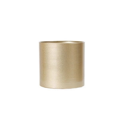 Gold Metal Cylindrical Flower Pot