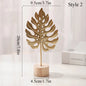 Gold Metal Ginkgo Leaf Sculpture