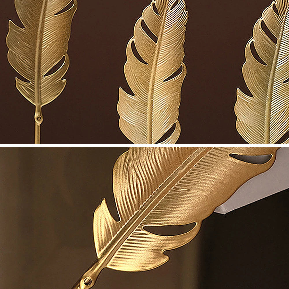 Gold Metal Ginkgo Leaf Sculpture