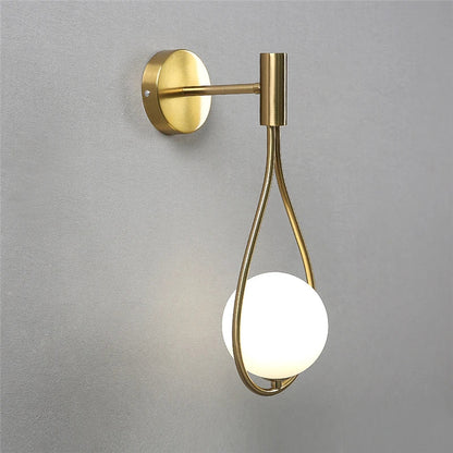 Gold Modern Glass Ball Sconce