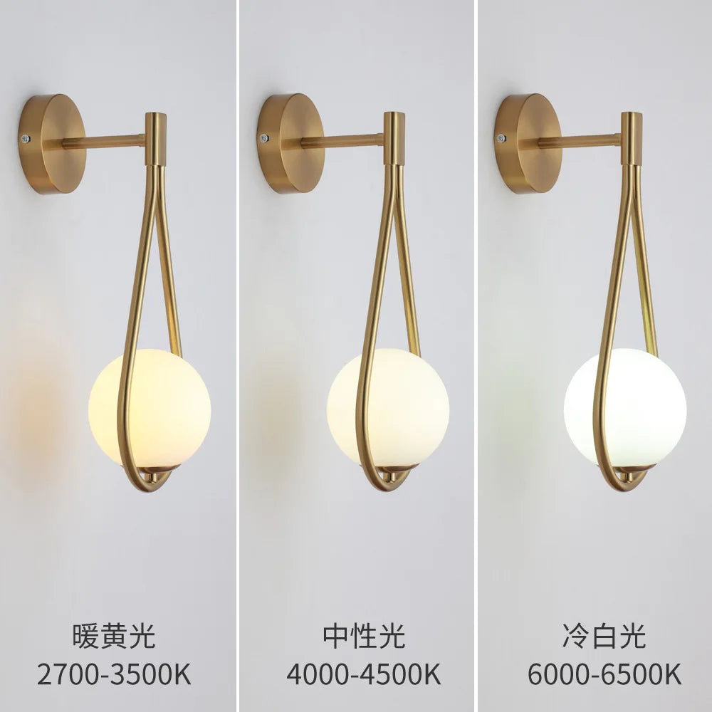 Gold Modern Glass Ball Sconce