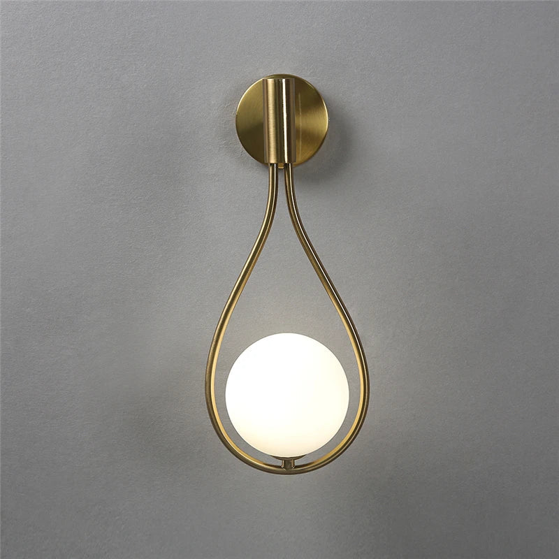 Gold Modern Glass Ball Sconce