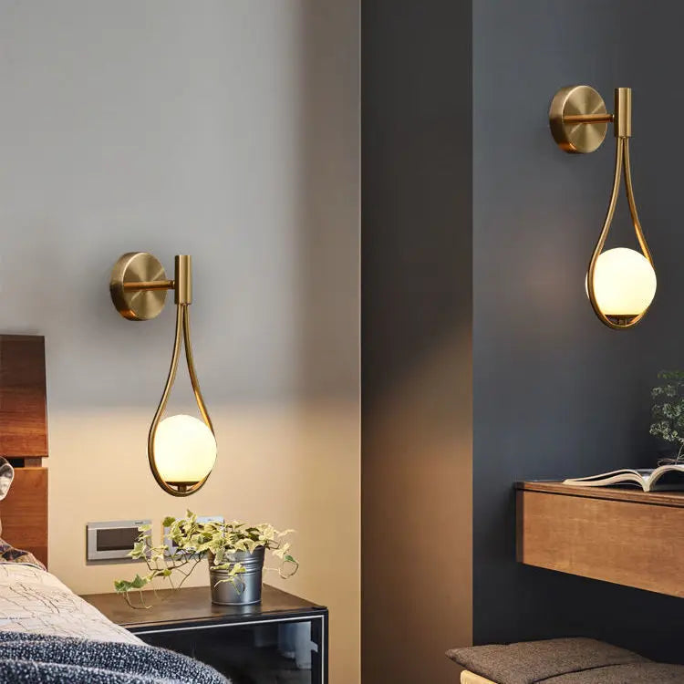 Gold Modern Glass Ball Sconce