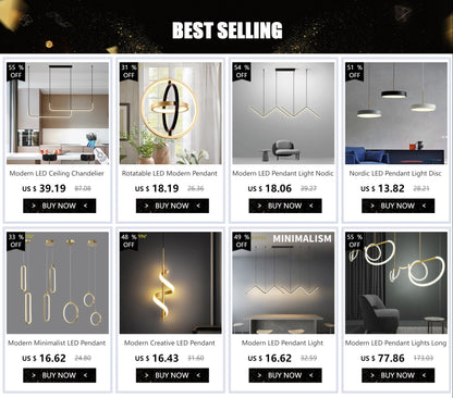 Gold Modern LED Pendant Light