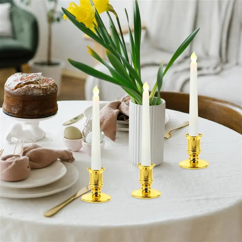 Gold Plastic Candleholders for Home Decor