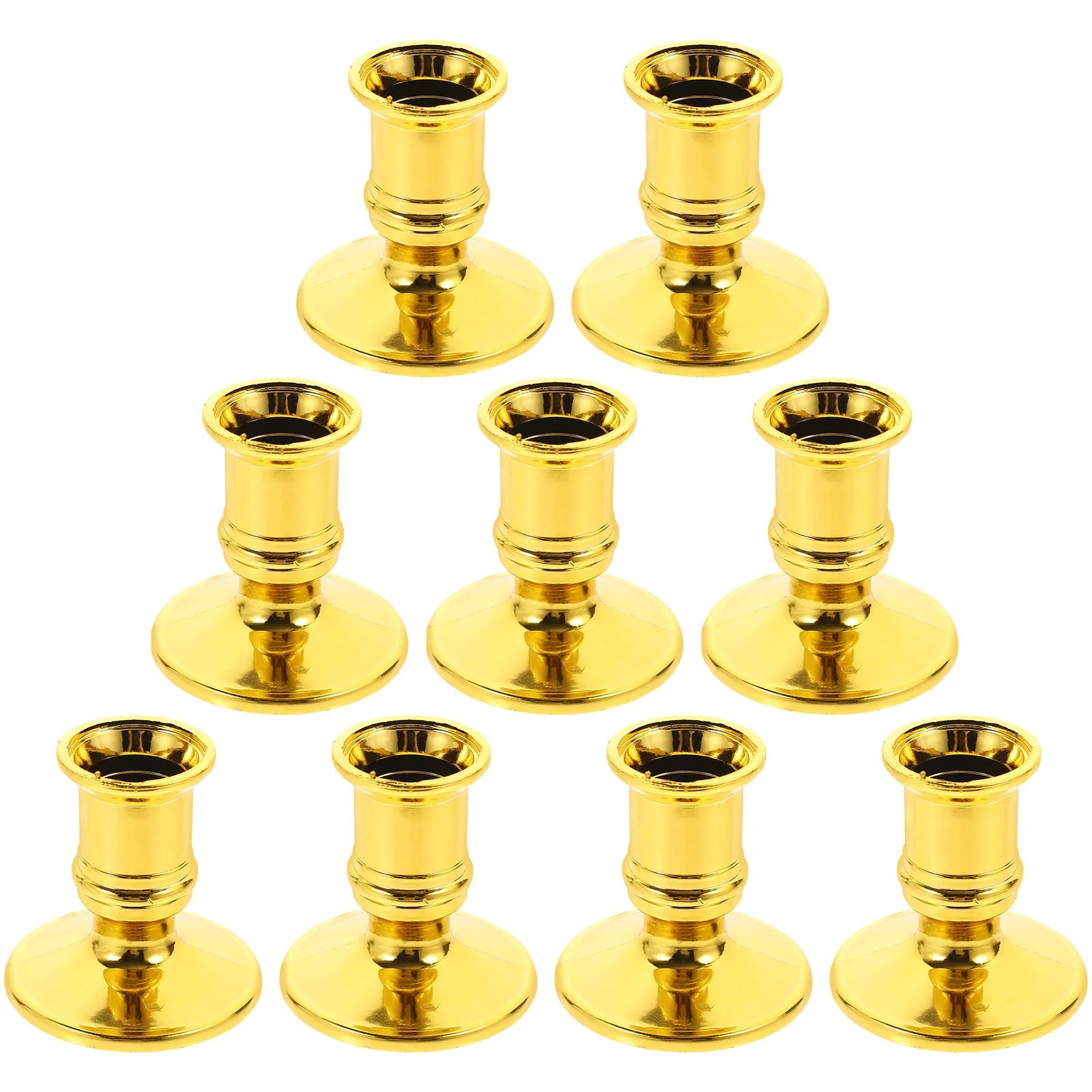 Gold Plastic Candleholders for Home Decor