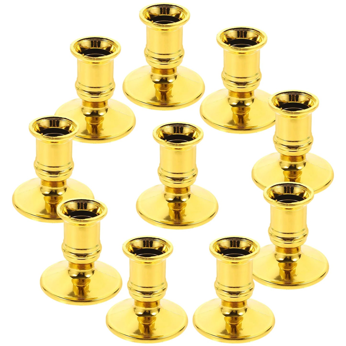 Gold Plastic Candleholders for Home Decor