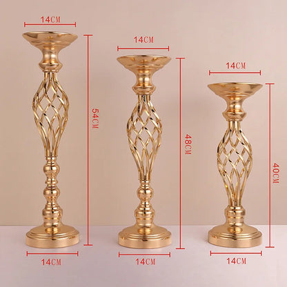 Gold-Plated Twisted Iron Candle Holder