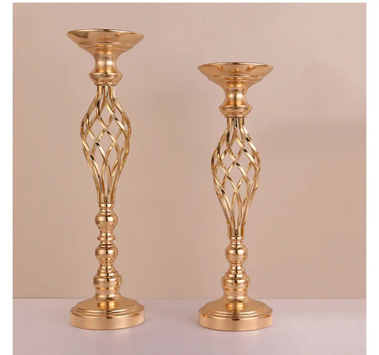 Gold-Plated Twisted Iron Candle Holder