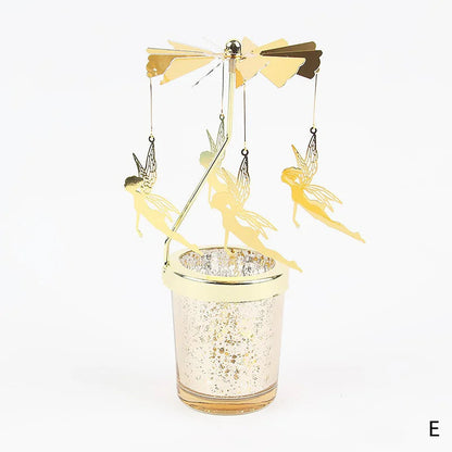 Gold Rotating Candle Stick Holder