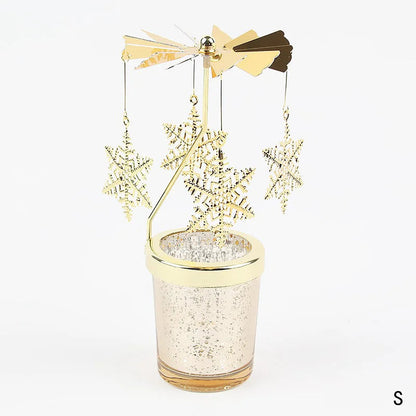 Gold Rotating Candle Stick Holder