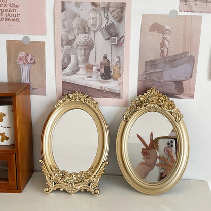 Gold Rustic Carving Frame Mirror