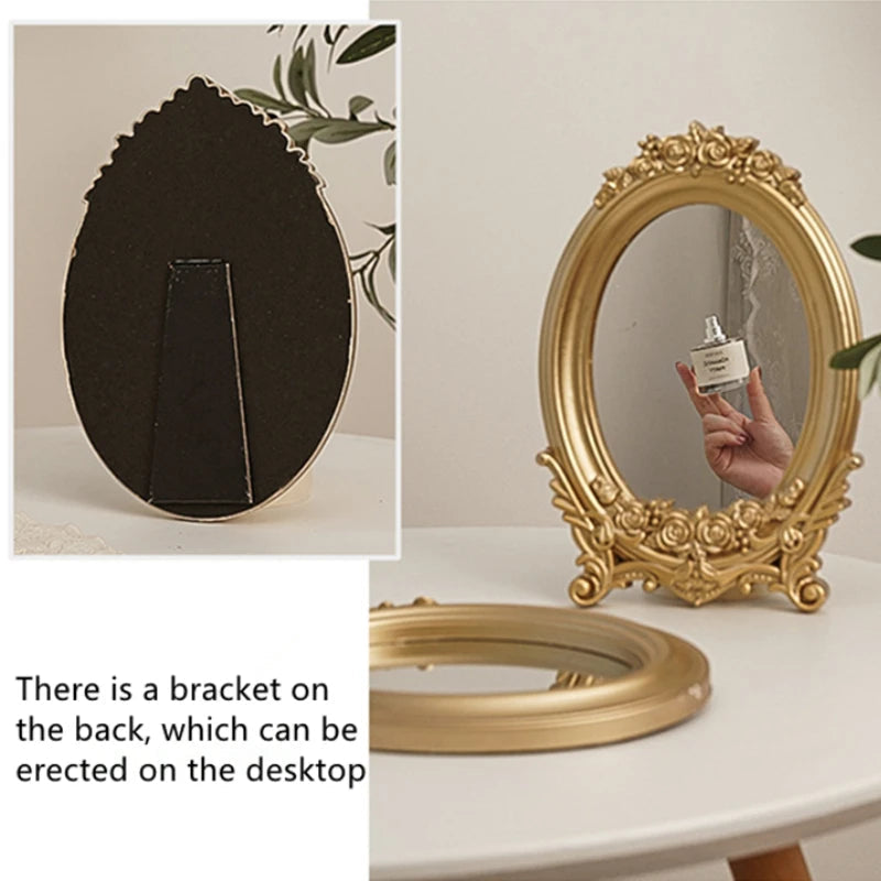 Gold Rustic Carving Frame Mirror