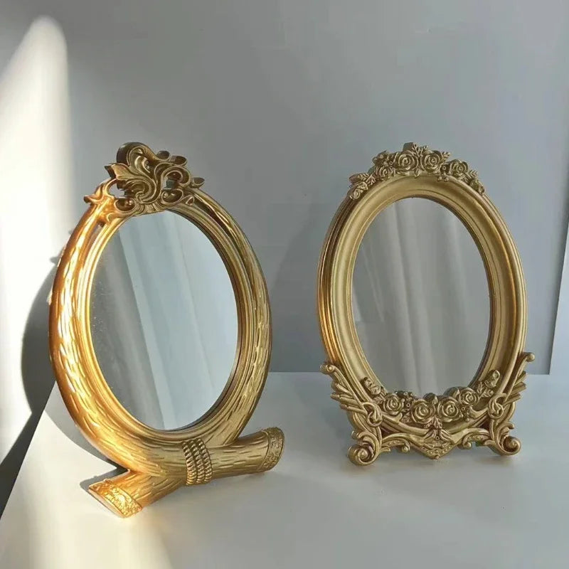 Gold Rustic Carving Frame Mirror