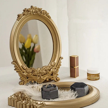 Gold Rustic Carving Frame Mirror