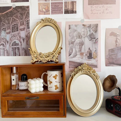 Gold Rustic Carving Frame Mirror