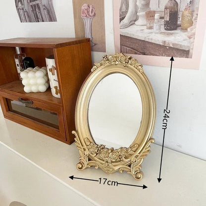 Gold Rustic Carving Frame Mirror