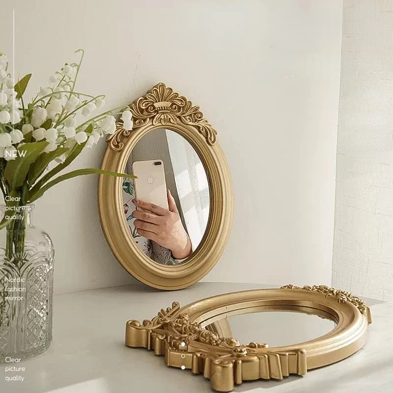 Gold Rustic Carving Frame Mirror