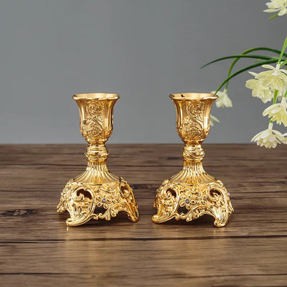 Gold Silver Candle Holders Set