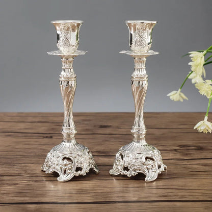 Gold Silver Candle Holders Set