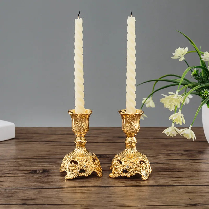 Gold Silver Candle Holders Set