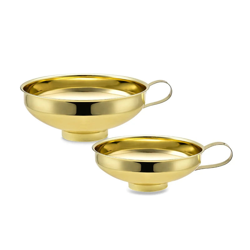 Gold Stainless Steel Wide Mouth Funnel