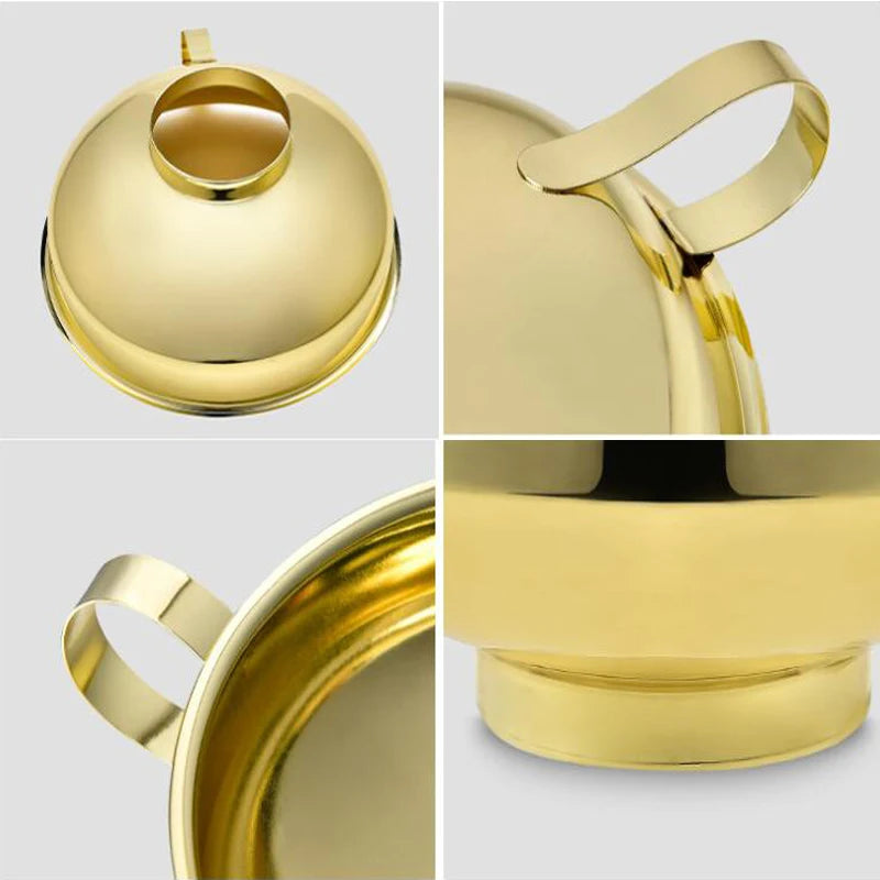 Gold Stainless Steel Wide Mouth Funnel