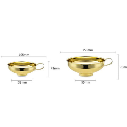 Gold Stainless Steel Wide Mouth Funnel