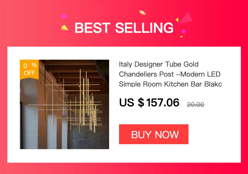 Gold Tube LED Chandelier - Modern