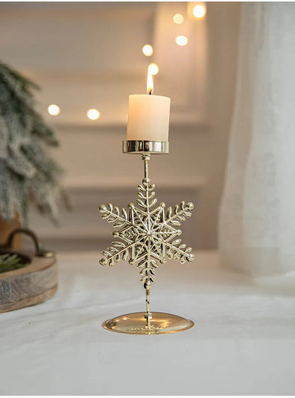 Gold Wrought Iron Star Elk Candle Holder