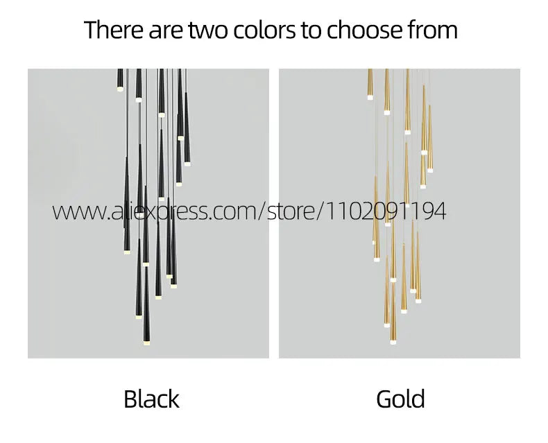 Gold and Black LED Chandelier