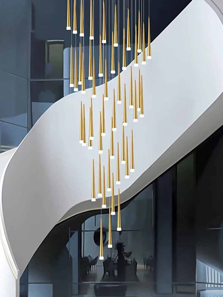 Gold and Black LED Chandelier