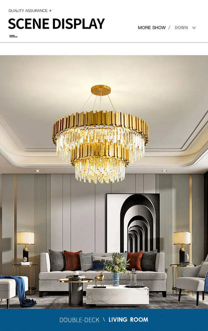 Gold/Black Crystal Luxury Chandelier