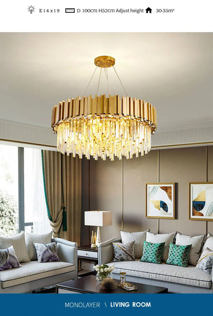 Gold/Black Crystal Luxury Chandelier