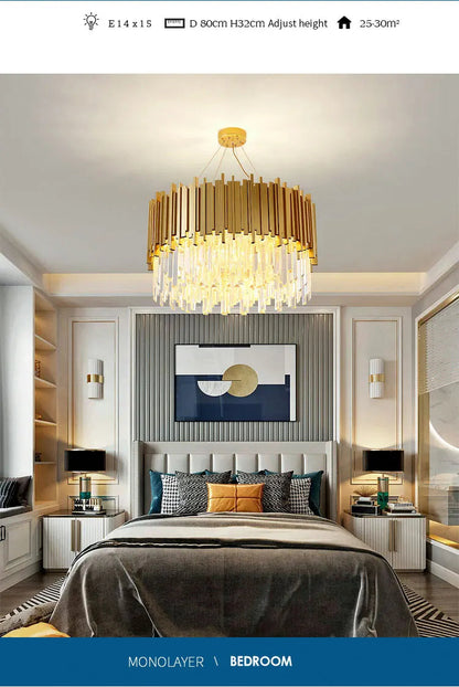 Gold/Black Crystal Luxury Chandelier