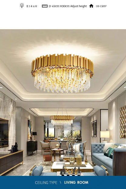 Gold/Black Crystal Luxury Chandelier