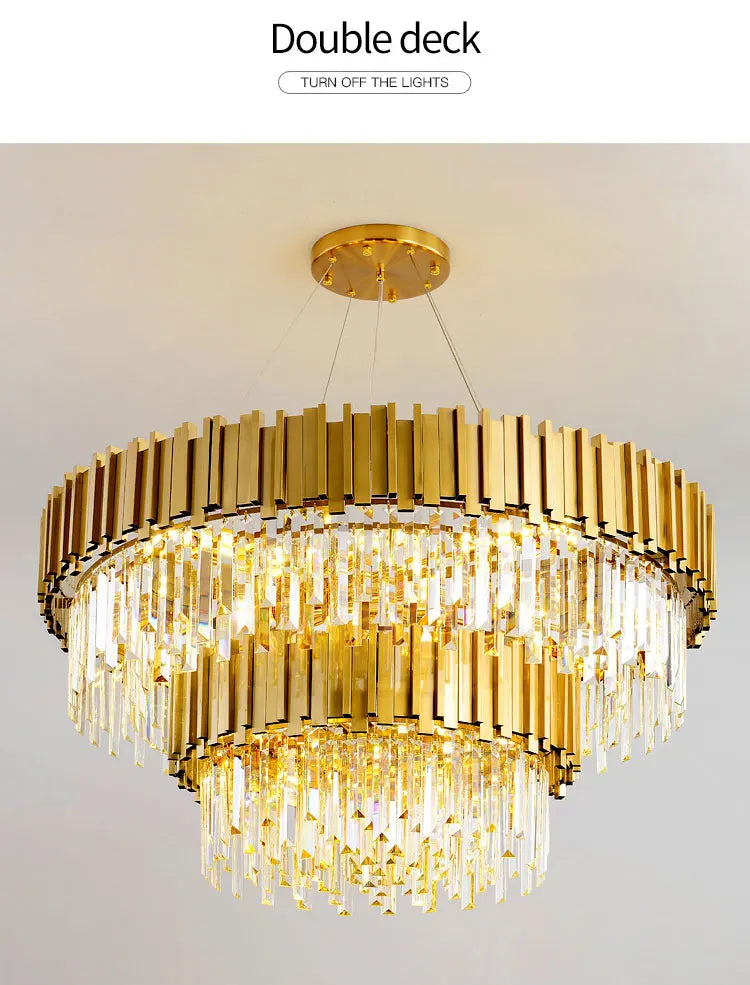 Gold/Black Crystal Luxury Chandelier