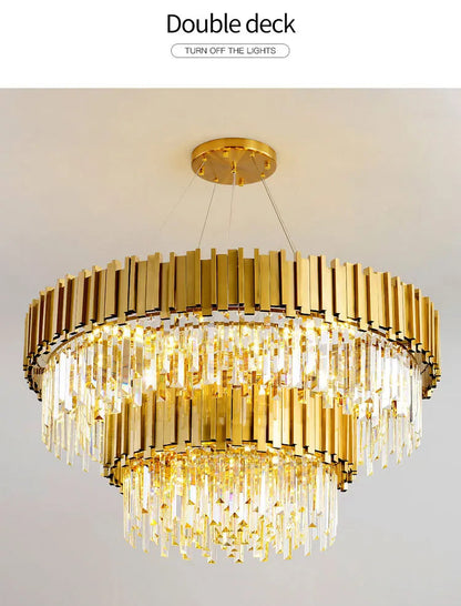 Gold/Black Crystal Luxury Chandelier