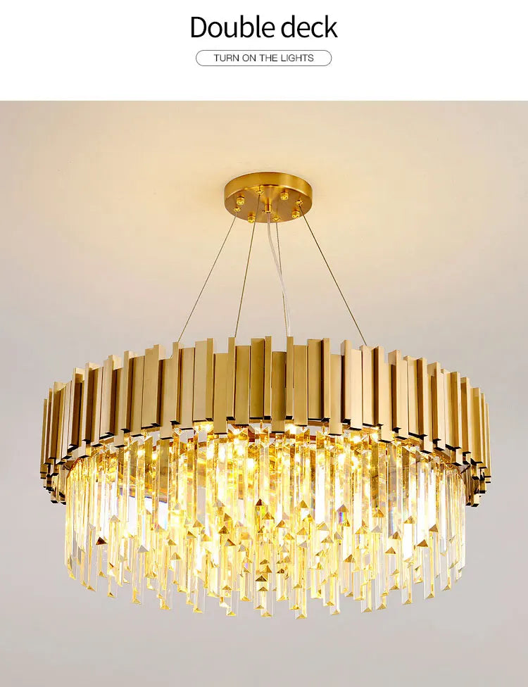 Gold/Black Crystal Luxury Chandelier