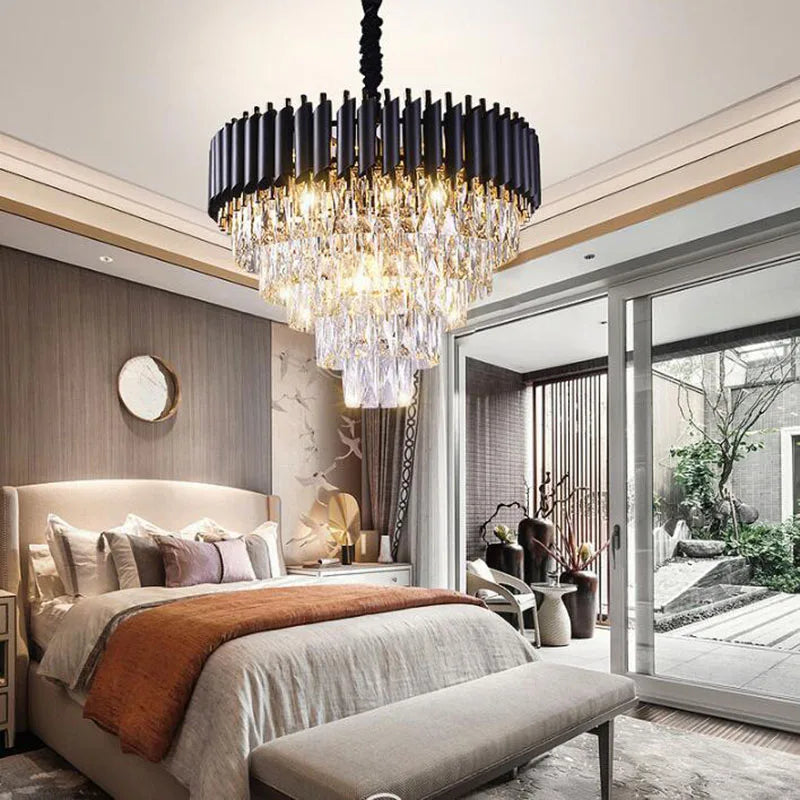 Gold/Black Crystal Luxury Chandelier