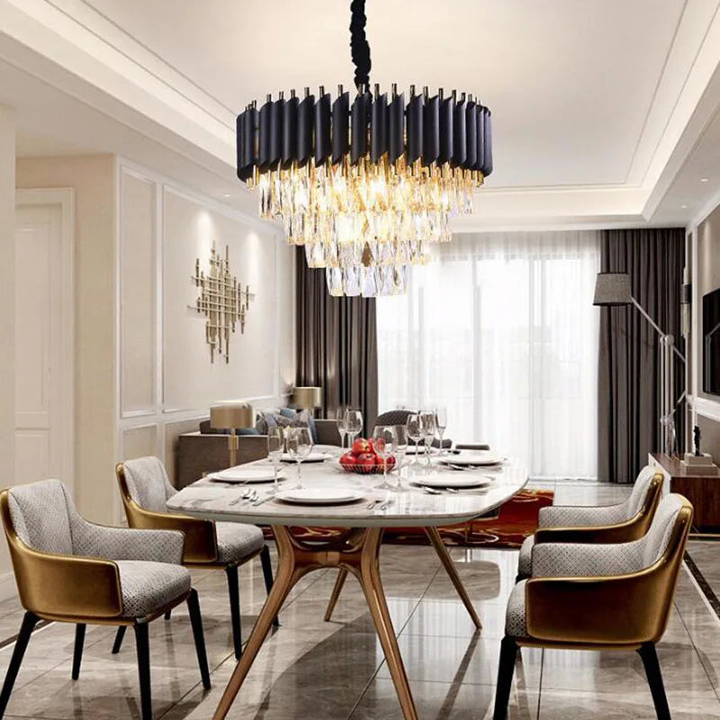 Gold/Black Crystal Luxury Chandelier