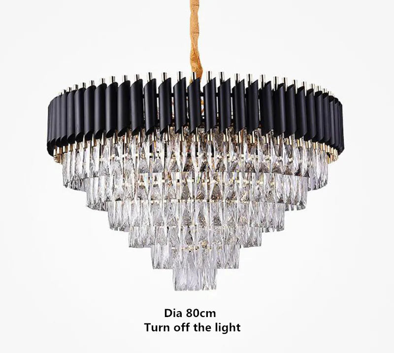 Gold/Black Crystal Luxury Chandelier