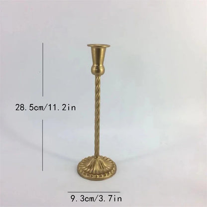 Golden Bronze Retro Iron Candle Holders